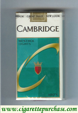 Cambridge Menthol Lights 100s cigarettes soft box